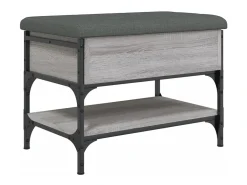 Banco zapatero Sonoma gris 62x42x45 cm madera de ingeniería