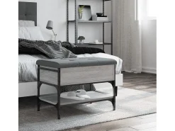 Banco zapatero Sonoma gris 62x42x45 cm madera de ingeniería