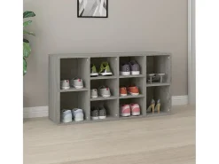 Banco zapatero Sonoma gris 103x30x54,5 cm Madera de ingeniería