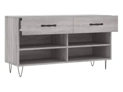Banco zapatero Sonoma gris 102x35x55 cm madera de ingeniería
