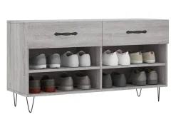 Banco zapatero Sonoma gris 102x35x55 cm madera de ingeniería