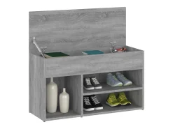 Banco zapatero Sonoma gris 80x30x45 cm Madera de ingeniería