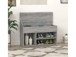 Banco zapatero Sonoma gris 80x30x45 cm Madera de ingeniería