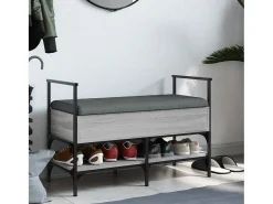 Banco zapatero Sonoma gris 85,5 x 42 x 57,5 cm Madera de ingeniería