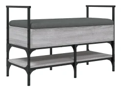 Banco zapatero Sonoma gris 85,5 x 42 x 57,5 cm Madera de ingeniería