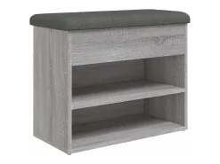 Banco zapatero Sonoma gris 62x32x50 cm madera de ingeniería