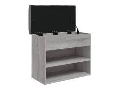 Banco zapatero Sonoma gris 62x32x50 cm madera de ingeniería