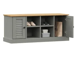 Banco zapatero VIGO gris 106x35x45 cm madera maciza de pino