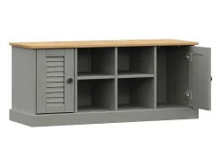 Banco zapatero VIGO gris 106x35x45 cm madera maciza de pino