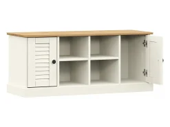 Banco zapatero VIGO madera maciza de pino blanco 106x35x45 cm