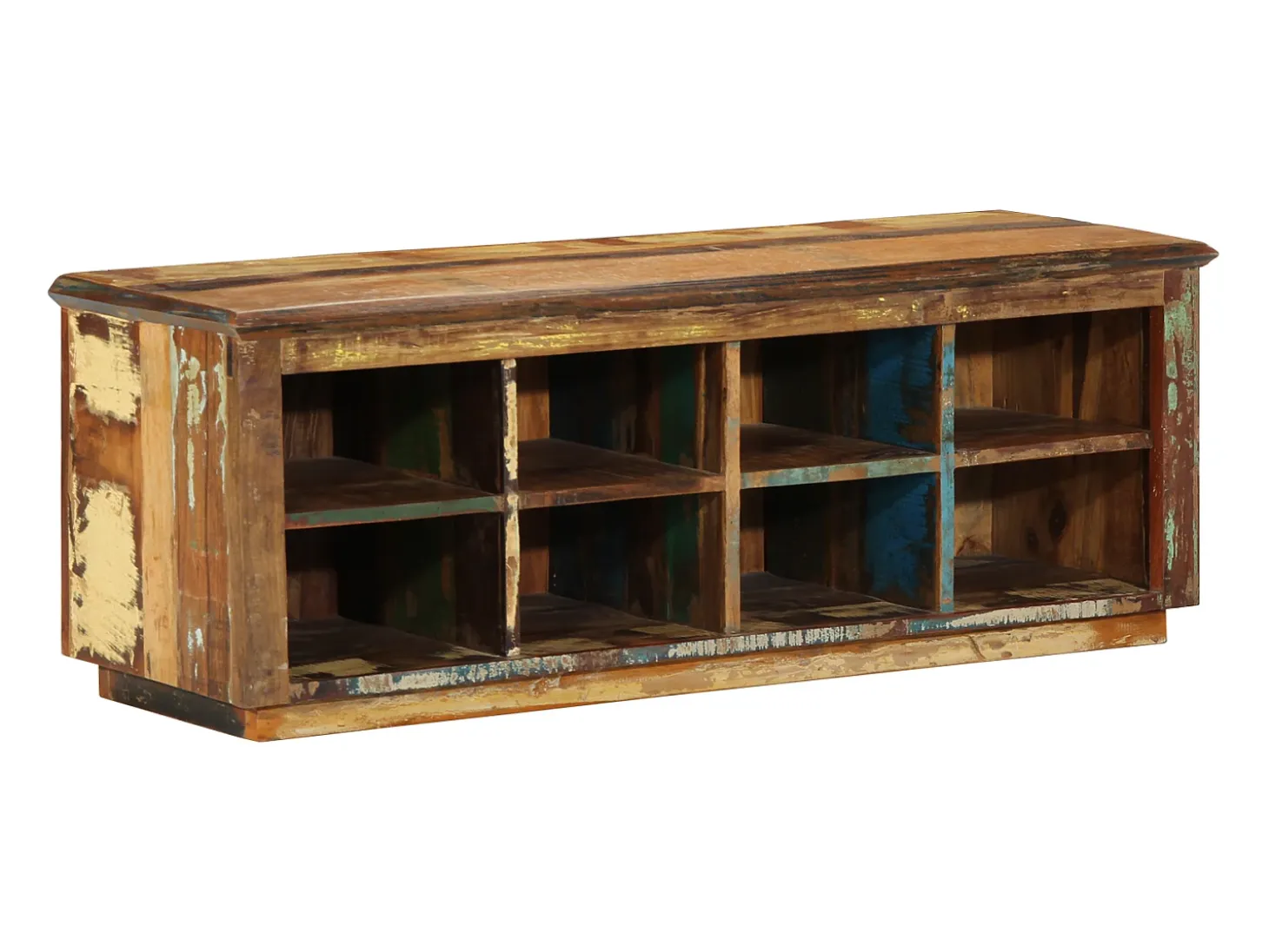 Banco zapatero 110x35x40 cm Madera maciza recuperada
