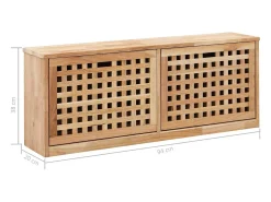 Banco zapatero 94x20x38cm Madera maciza de nogal