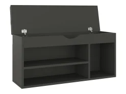 Banco zapatero y cojín Gris 104x30x49cm Madera de ingeniería