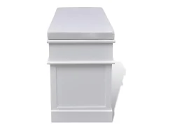 Banqueta blanca con cojin y cajones / cestas ES569378