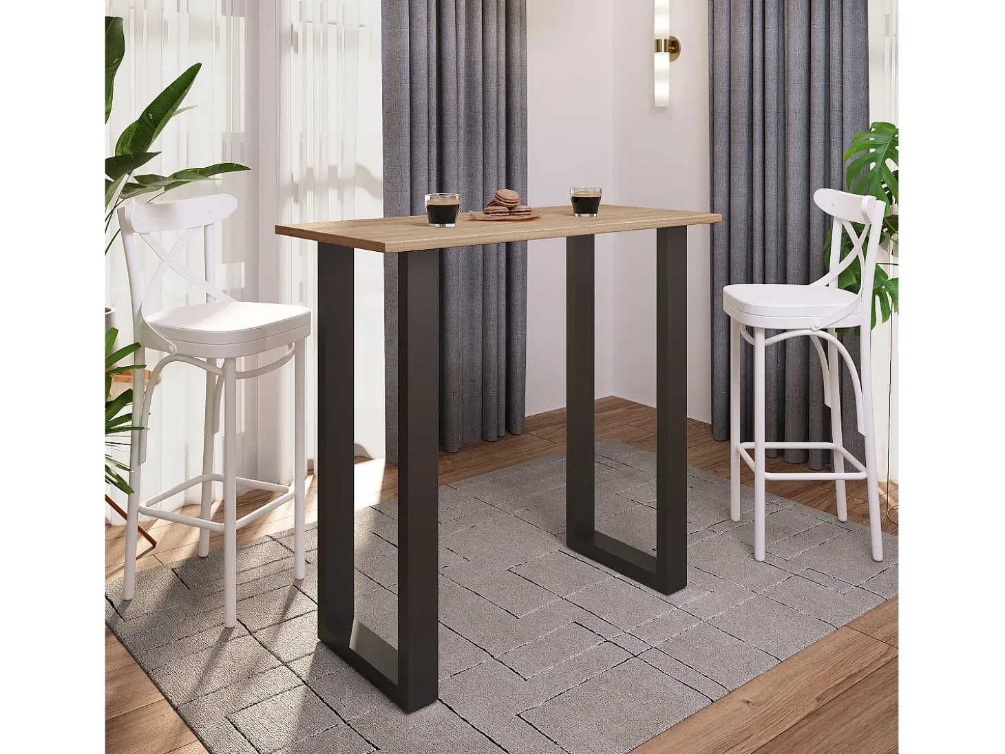Barbacoa Xona Negro / Blanco AL. 102 x AN. 110 x P. 50 cm