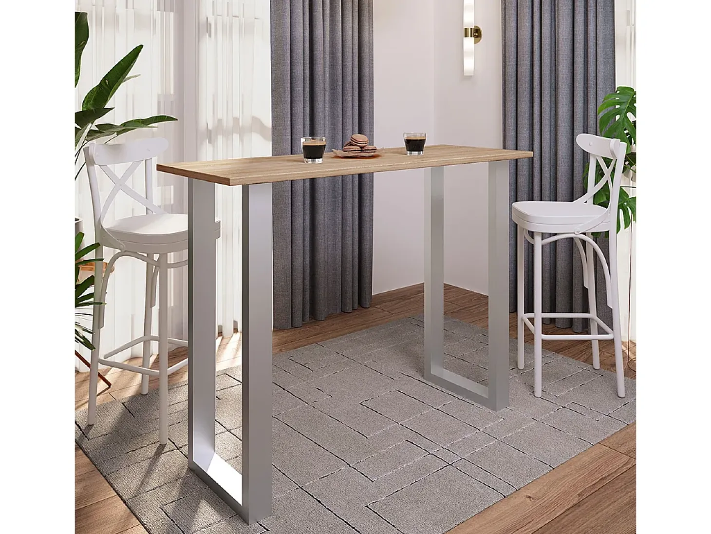 Barbacoa Xona Plata / Blanco AL. 102 x AN. 140 x P. 50 cm