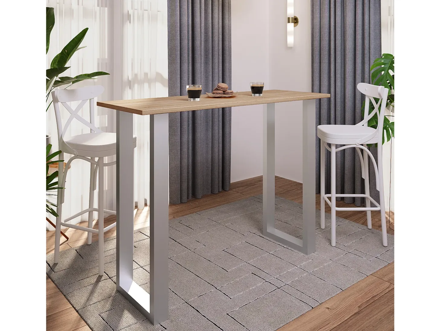 Barbacoa Xona Plata / Blanco AL. 102 x AN. 140 x P. 50 cm