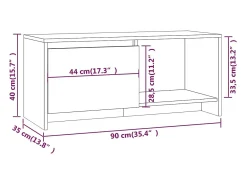 Bay Village Mueble de TV madera de ingeniería gris Sonoma 90x35x40 cm
