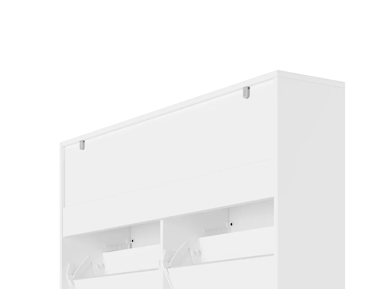 Bealife Mueble zapatero con 4 puertas abatibles y 2 cajones – 95x24x102 cm, Blanco – Estantes regulables en altura – Mueble zapatero espacioso y funcional