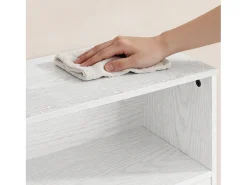 Bealife Mueble zapatero con 4 puertas abatibles y 1 hueco – 100x24x108 cm, Blanco – Estantes regulables en altura, capacidad para numerosos pares de zapatos