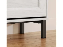 Bealife Mueble zapatero con 4 puertas abatibles y 1 hueco – 100x24x108 cm, Blanco – Estantes regulables en altura, capacidad para numerosos pares de zapatos