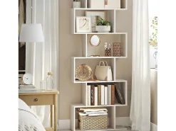 Biblioteca blanca de 6 niveles - L70 x H190,5 cm