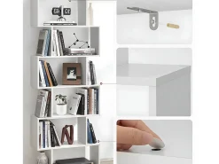 Biblioteca blanca de 6 niveles - L70 x H190,5 cm