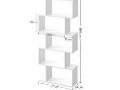 Biblioteca blanca de 6 niveles - L70 x H190,5 cm