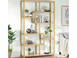 Biblioteca de 8 pisos, 100 x 30 x 180 cm Estantería independiente, estantería sobre patas Estanterías de almacenamiento decorativas