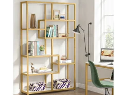 Biblioteca de 8 pisos, 100 x 30 x 180 cm Estantería independiente, estantería sobre patas Estanterías de almacenamiento decorativas