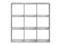 Biblioteca de madera de ingeniería gris hormigón 102x32x102 cm ES728590