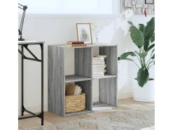 Biblioteca de madera de ingeniería gris Sonoma 68,5x32x68,5 cm ES587919