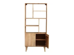 Biblioteca en mango con 2 puertas grabadas RUBIA