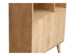 Biblioteca en mango con 2 puertas grabadas RUBIA