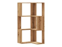 Biblioteca esquina 3 niveles madera roble artisan 50x50x102 cm ES563660