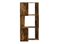 Biblioteca esquina 3 niveles madera roble ahumado 50x50x102 cm ES315435