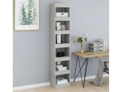 Biblioteca Estantería - divisor de espacios gris hormigón 40x30x198 cm ES82268