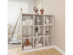 Biblioteca Estantería - divisor espacios madera pino blanco 104x33,5x110 cm ES20196