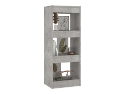 Biblioteca Estantería - divisor madera ingeniería gris hormigón 40x30x103 cm ES14848