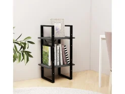 Biblioteca Estantería 2 niveles madera maciza de pino gris 40x30x70 cm ES64803