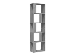 Biblioteca Estantería de madera contrachapada gris Sonoma 45x24x160 cm ES35588