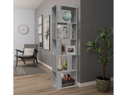 Biblioteca Estantería de madera contrachapada gris Sonoma 45x24x160 cm ES35588