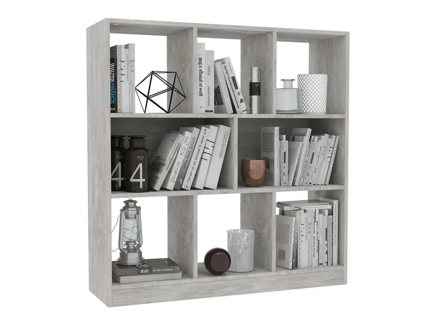 Biblioteca Estantería librería contrachapada gris hormigón 97,5x29,5x100cm ES23178