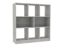 Biblioteca Estantería librería contrachapada gris hormigón 97,5x29,5x100cm ES23178