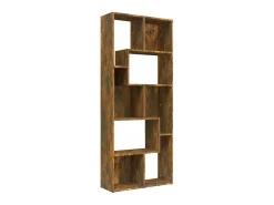 Biblioteca Estantería madera contrachapada color roble ahumado 67x24x161cm ES99996