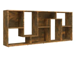 Biblioteca Estantería madera contrachapada color roble ahumado 67x24x161cm ES99996