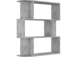 Biblioteca Estantería madera contrachapada gris hormigón 80x24x96cm ES41954