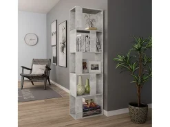 Biblioteca Estantería madera contrachapada gris hormigón 45x24x159cm ES58231