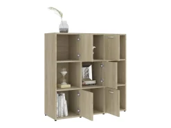 Biblioteca Estantería madera contrachapada color roble Sonoma 90x30x90 cm ES14861