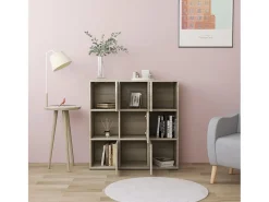 Biblioteca Estantería madera contrachapada color roble Sonoma 90x30x90 cm ES14861